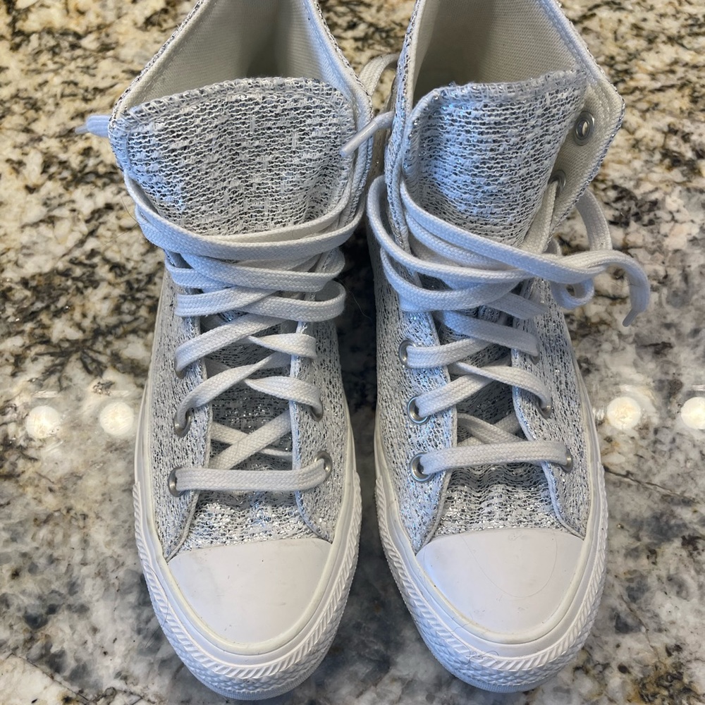Converse silver high tops